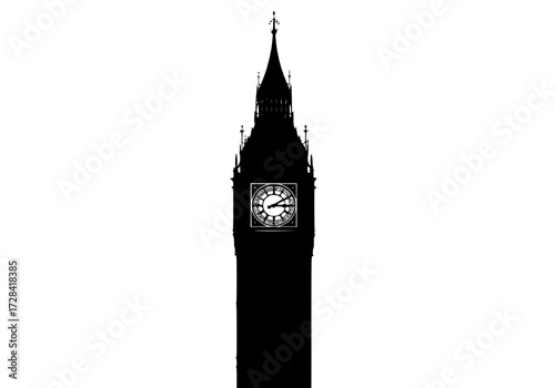 Vector art of iconic big ben clock tower silhouette