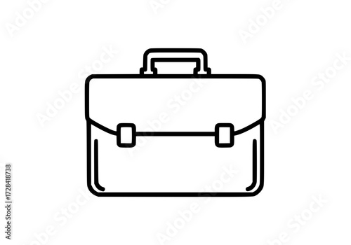 Vector art of minimalist black briefcase icon for business and travel use