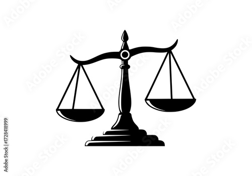 Vector art of classic black and gold justice scale symbol