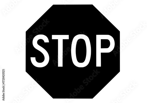 Vector art of classic red octagonal stop sign with bold white letters