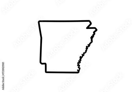 Vector art of outline map of arkansas state