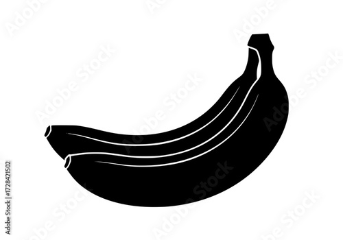 Vector art of cluster of three black bananas