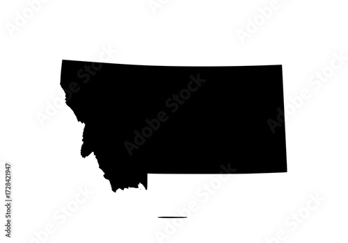 Vector art of black silhouette map of montana state