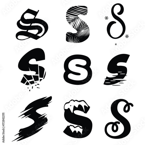 monogram S, letter S, S initial, S design, S logo, elegant S, modern S, vintage S, floral S, script S, cursive S, decorative S, minimalist S, bold S, serif S, sans-serif S, uppercase S, lowercase s, 