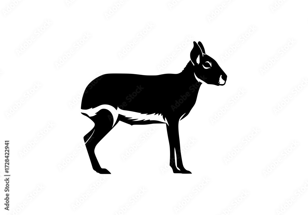 Fototapeta premium Vector art of black silhouette of dog standing
