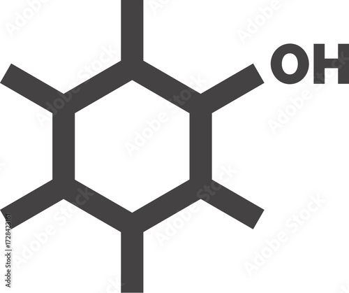 Chemical structure of alcohol hydroxyl group oh scientific molecule vector illustration