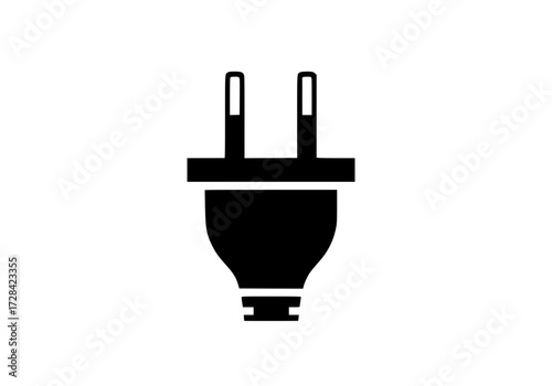 Vector art of black electrical plug icon