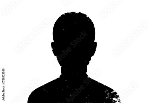 Vector art of silhouette portrait of person with minimalist design