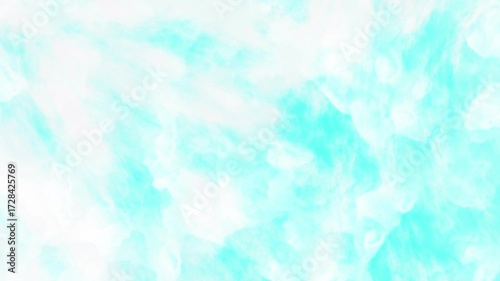 Elegant turquoise and white watercolor wash background with flowing texture