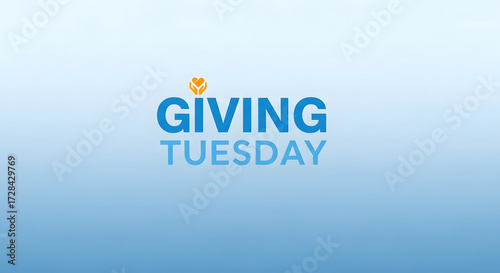 Giving tuesday logo with blue gradient background representing generosity and charitable giving