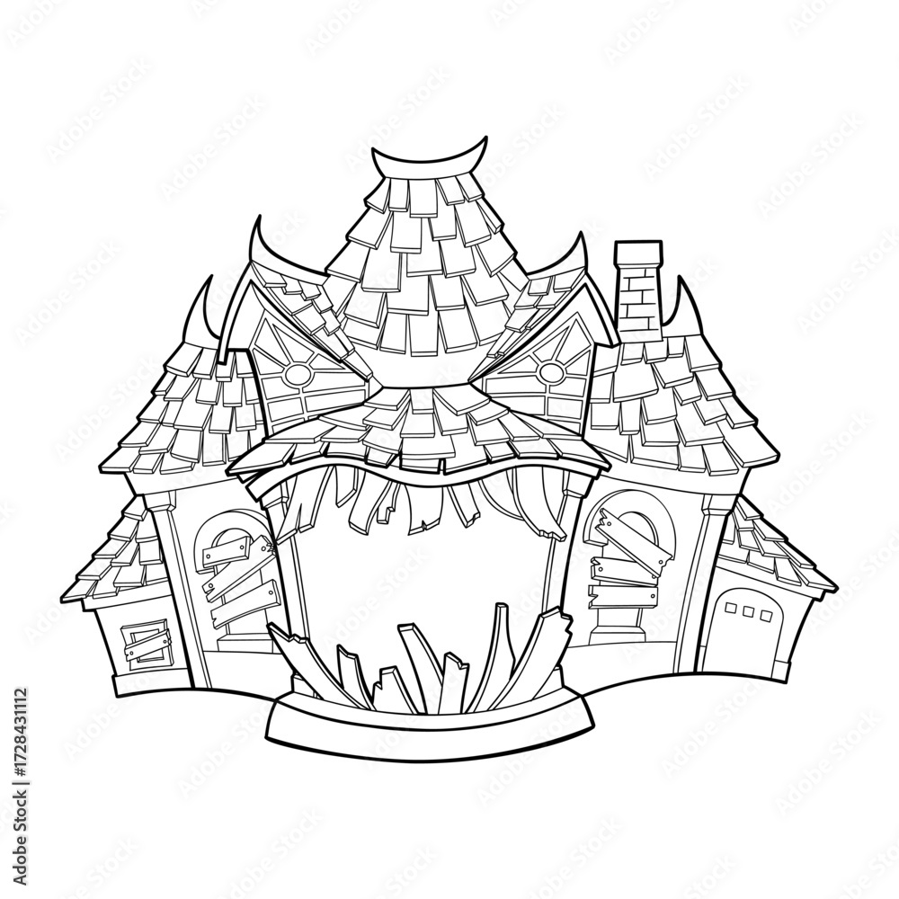 Fototapeta premium Halloween spooky haunted house