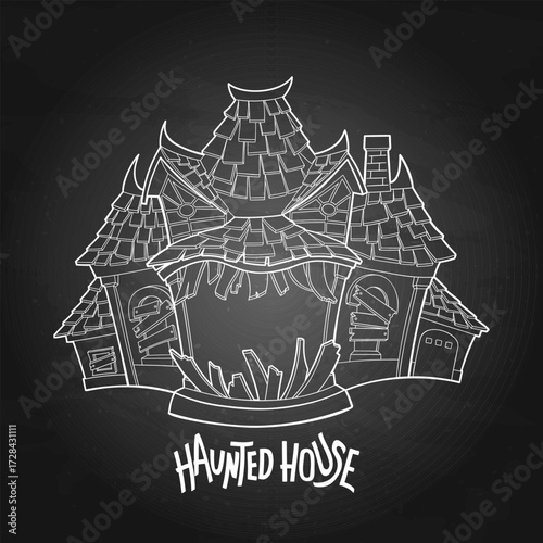 Halloween spooky haunted house