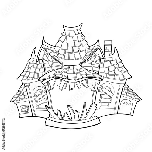 Halloween spooky haunted house