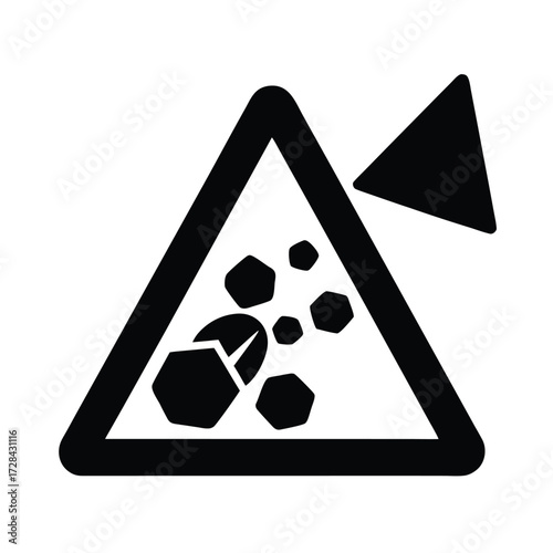 Falling Rocks Caution Safety Sign