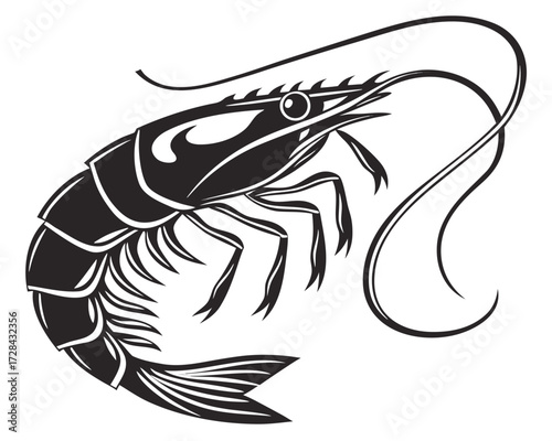 Black and white tribal fish vector illustration design for a logo or tattoo symbol