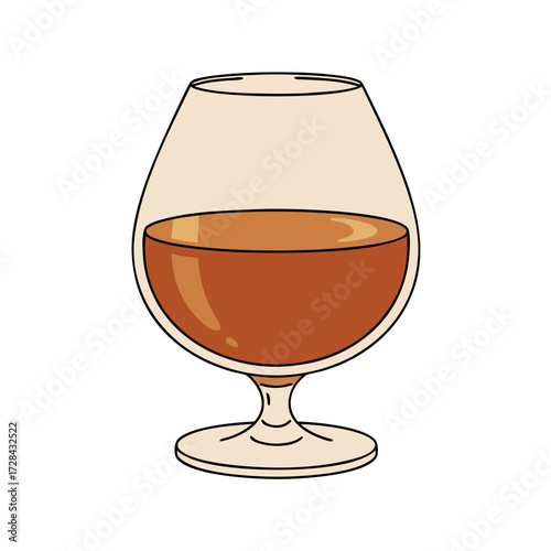 Brandy illustration in natural colors isolated on white background