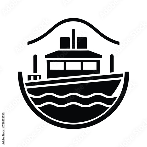 Ferry Dock Flat Symbol Graphic
