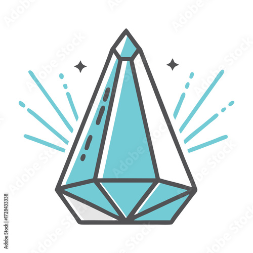 Sparkling Gem Illustration: A brilliant, stylized illustration of a gleaming gem, radiating with energy and elegance, symbolizing value and beauty.