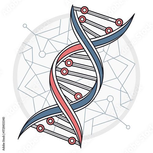 DNA Strand Illustration: A vibrant illustration of a double-helix DNA strand, symbolizing the building blocks of life.