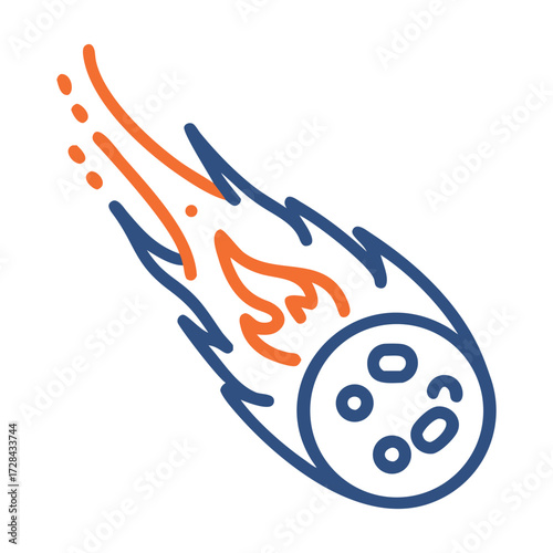 Meteor Impact: An artistic depiction of a meteor streaking across the cosmos, ablaze with fiery energy, capturing the awe and potential impact of celestial phenomena.