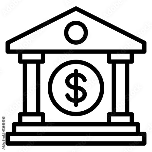 Central Bank  Icon Element For Design