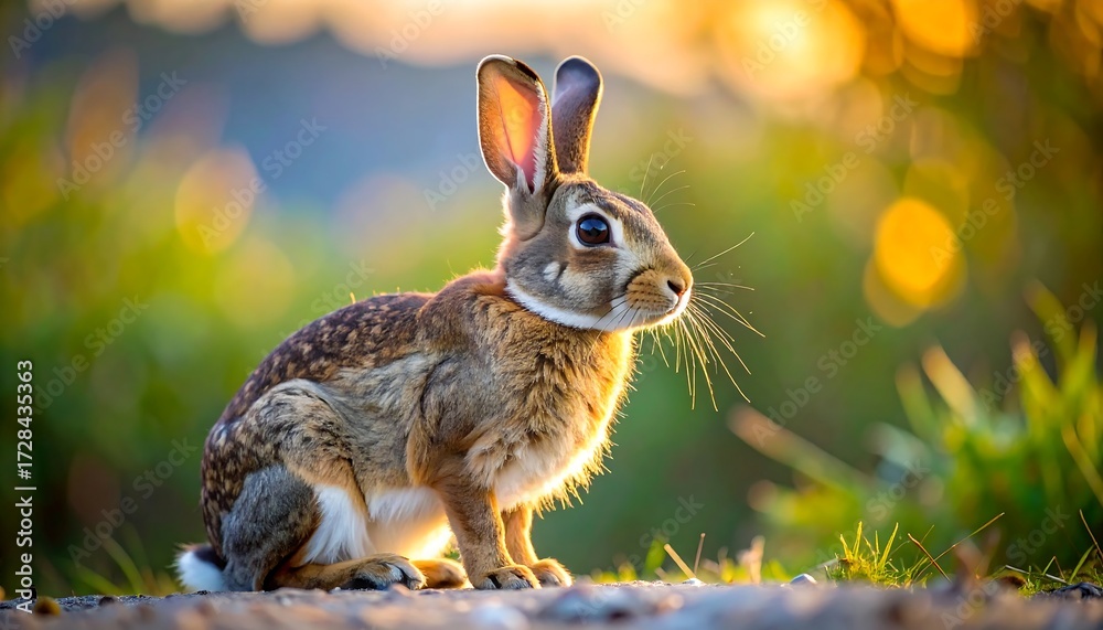 Fototapeta premium Rabbit in sunset light