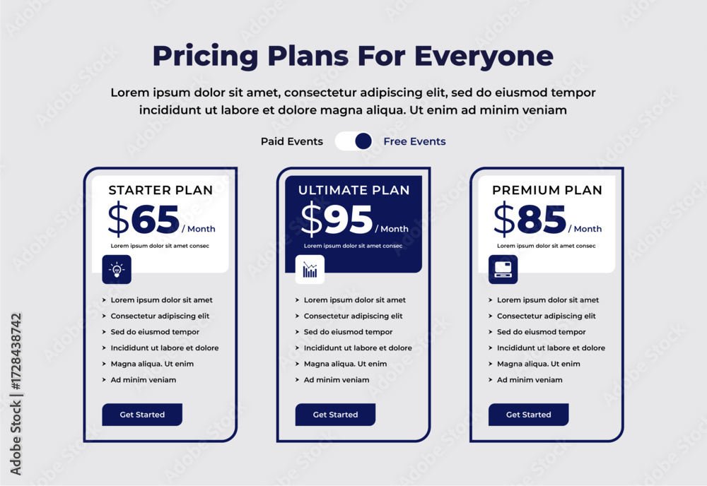 Obraz premium plan pricing table template design ui ultimate