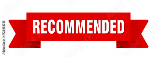 recommended ribbon isolated on transparent background. recommended ribbon
