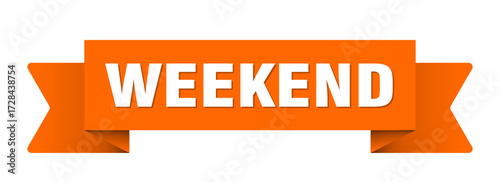 weekend ribbon isolated on transparent background. weekend ribbon