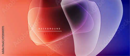 Abstract gradients blend, creating dynamic shapes. Soft colors overlap, forming modern background design. Minimalist aesthetic, smooth transitions present.