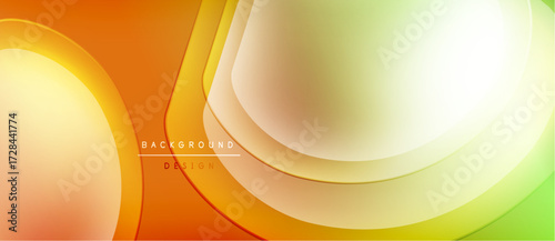 Bright abstract background. Orange, yellow hues blend smoothly. Modern design elements create dynamic visual flow. Smooth gradients dominate composition.