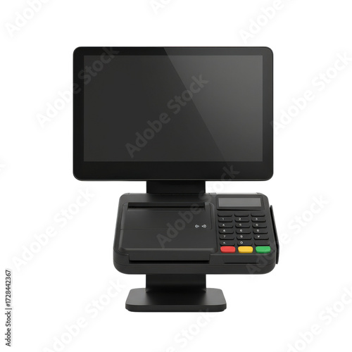 Foto Point of sale terminal with blank screen mockup