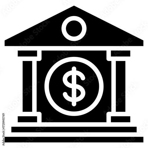 Central Bank  Icon Element For Design