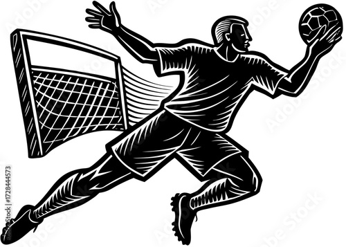 Striker Scoring Goal Silhouette, Sports and Fitness SVG, PNG