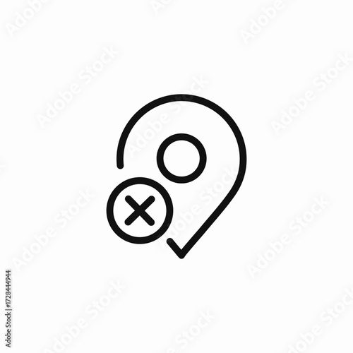 cancel map pin icon sign vector