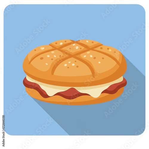 White Bread Icon Flat Design