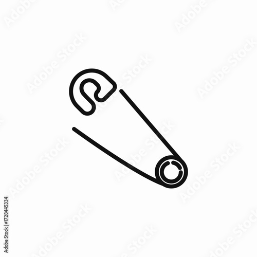 fastened safety pin icon sign vector