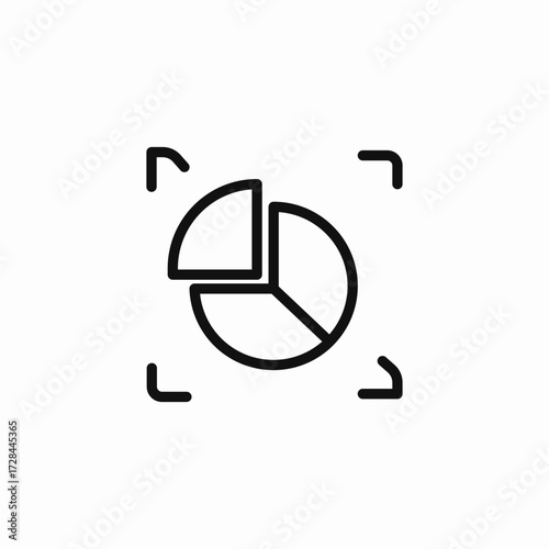 framed pie chart icon sign vector