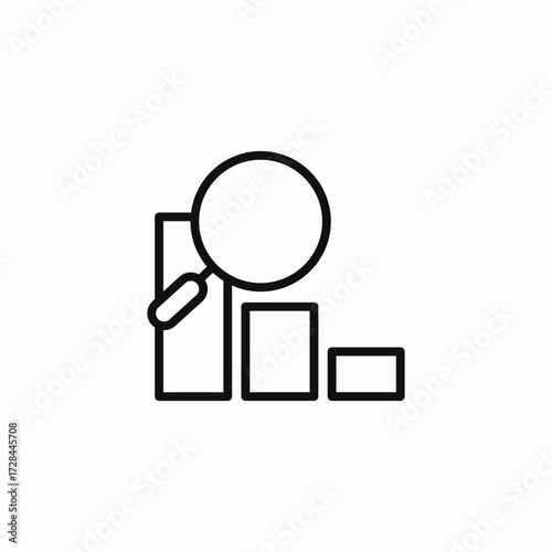 magnifying glass bar chart icon sign vector