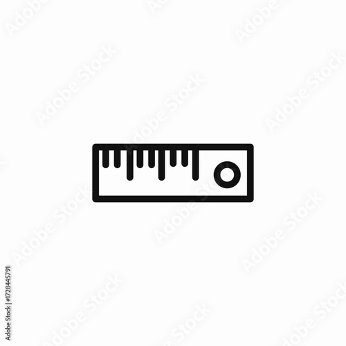 measurement ruler tool icon sign vector