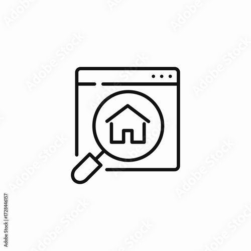 online house search icon sign vector
