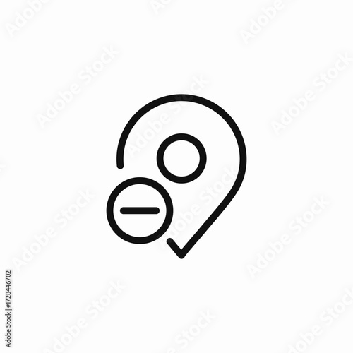remove map pin icon sign vector