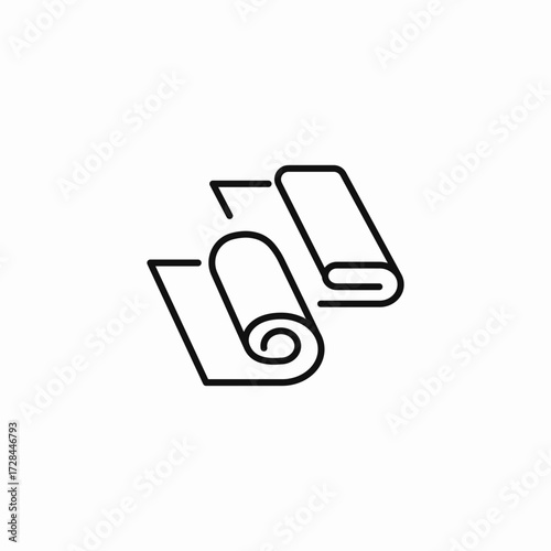 rolled fabric bolts icon sign vector