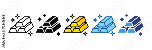 Gold Bar  Icon Element For Design