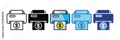 Money Printing  Icon Element For Design