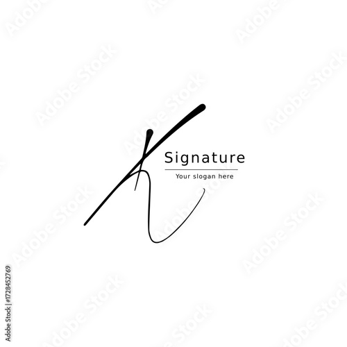Signature K handwritten initial letter monogram logo