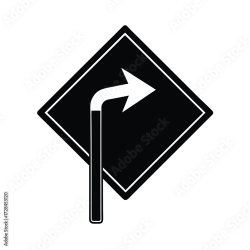 Left Turn Only Road Sign Vector Illustration