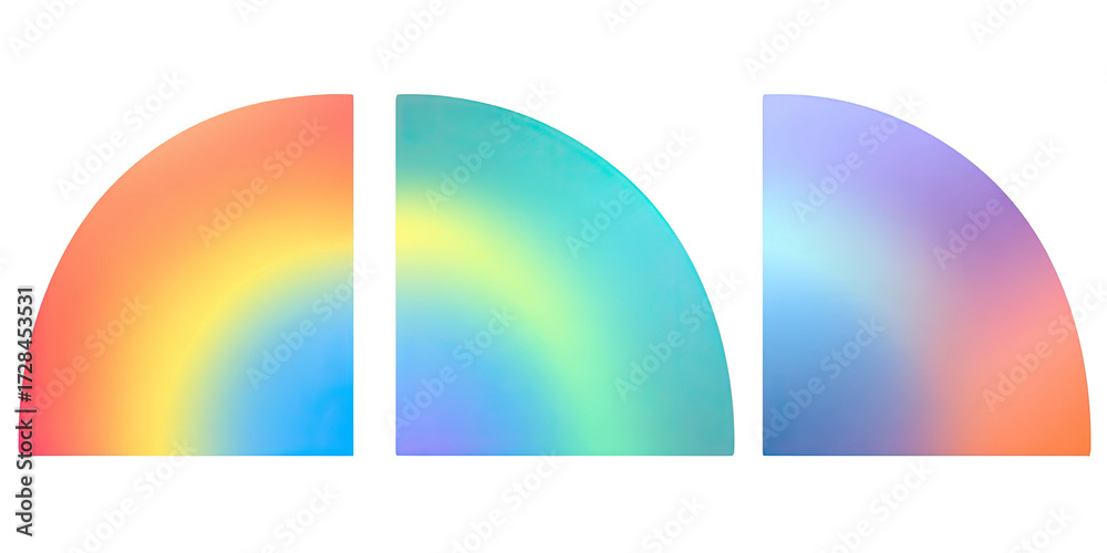 Naklejka premium Two colorful semicircle gradients