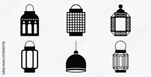 Elegant Ramadan Lanterns Silhouettes Collection for Festive Celebrations and Design