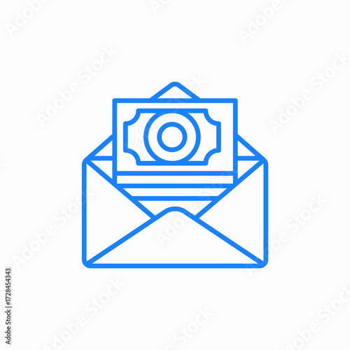 paycheck envelope icon sign vector